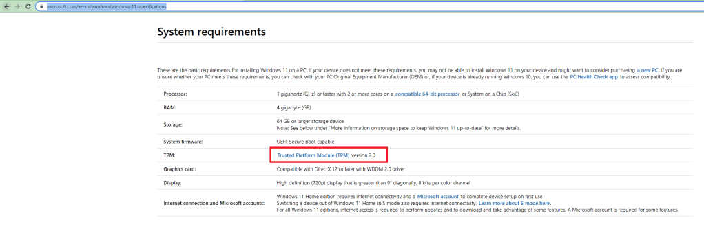 intel core i7 9700, 48 GBs RAM cannot run windows 11